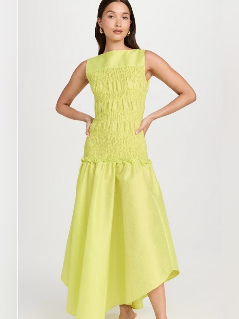 Orire Sun Dress - Yellow Smocked Midi Dress